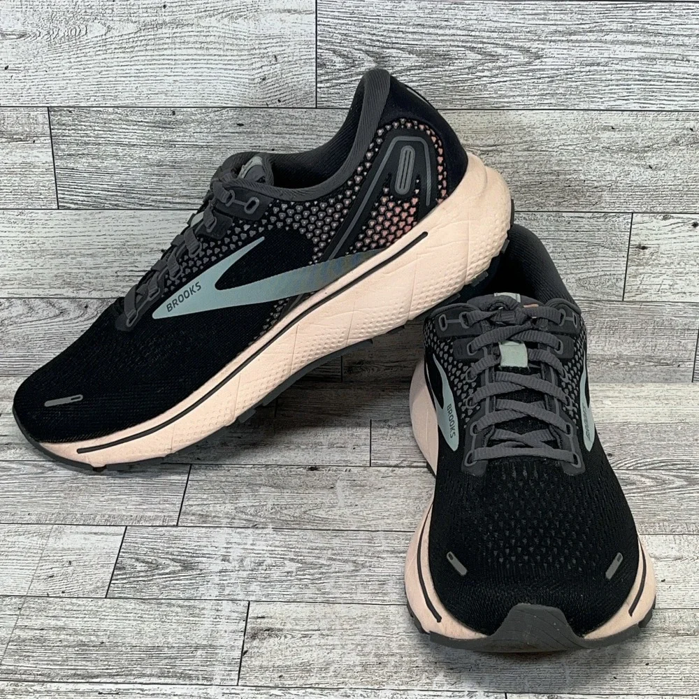 Brooks Ghost 14 Black Peach Running Shoes‎ 1203561B026 Women Size 8B